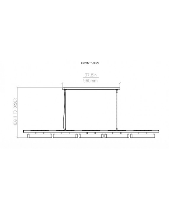 Bert Frank Colt Linear 5 Rod Pendant Lamp